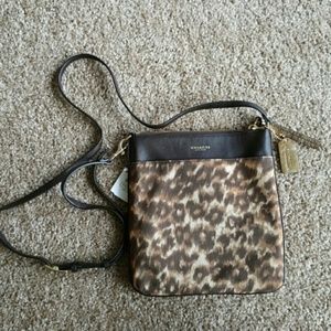 Authentic Coach Madison Ocelot cross body NWT
